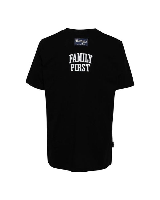 FAMILY FIRST Schwarzes baumwoll-t-shirt mit logo-druck in Black für Herren