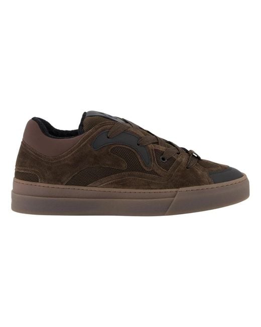 flâneur Brauner Leder-Sneaker Mit Mesh in Brown für Herren
