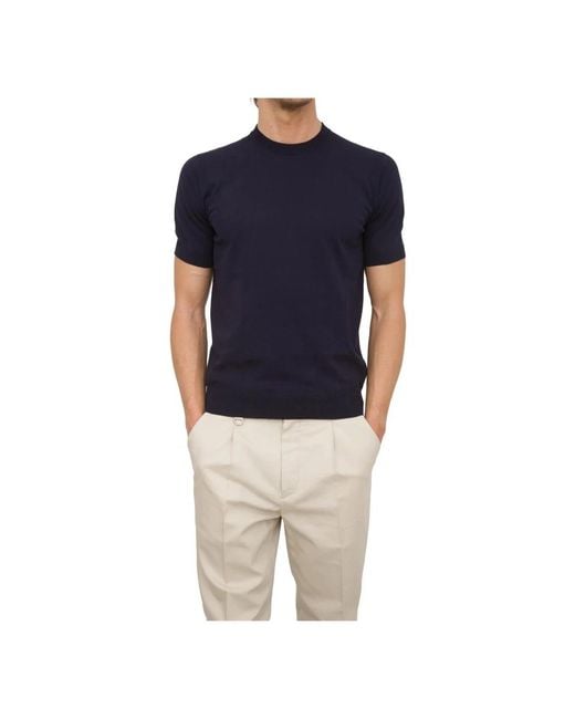 Paolo Pecora Blue Round-Neck Knitwear for men