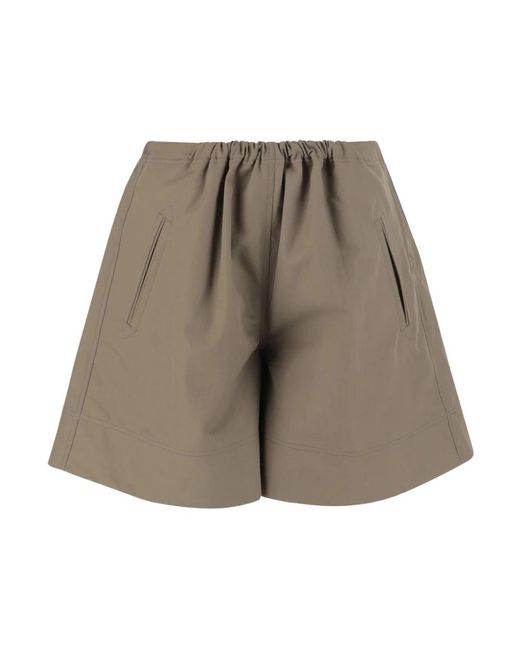 Niccolò Pasqualetti Gray Ausgestellte Baumwollshorts Khaki