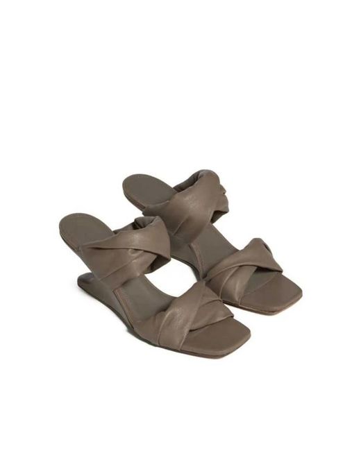Rick Owens Brown Heeled Mules