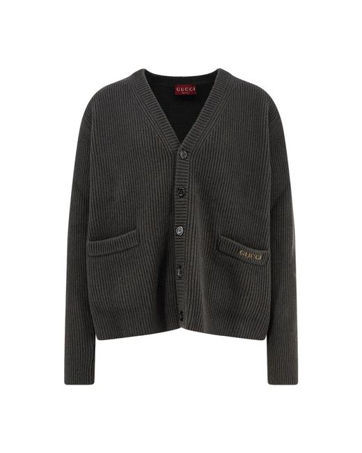 Gucci Truien & Vesten ,Groen ,Wol Luxe Wol Kasjmier Trui in het Black voor heren