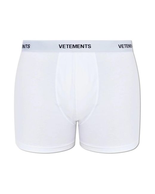 Vetements Ondergoed ,Wit ,Katoen Logo Boxers in het White voor heren