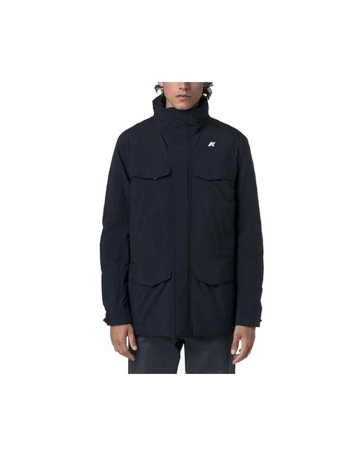 K-Way Jassen ,Blauw ,Leer Manuel Warm Ottoman Jacket in het Blue voor heren