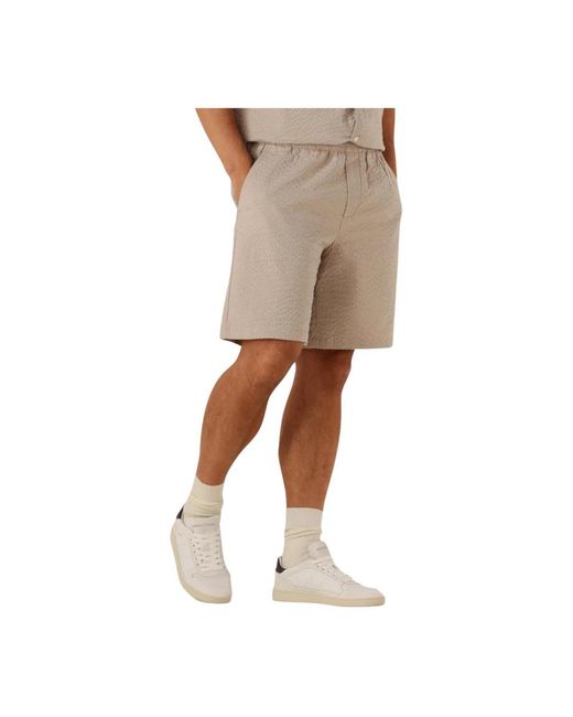 SELECTED Korte Broeken ,Slhloose-Ace Seersucker String Shorts in het Natural voor heren