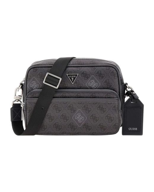 Guess Milano Double-Zip Crossbody Bag in het Black voor heren