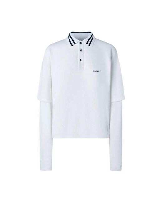 Halfboy Longsleeve Polo in het Blue