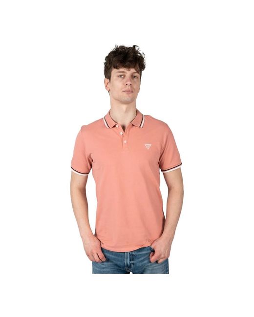 Elegante polo shirt di Guess in Pink da Uomo