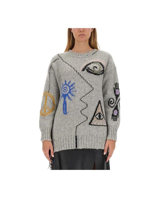 Stella McCartney Gray Round-Neck Knitwear