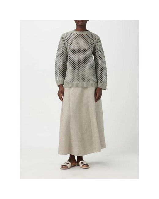 Valentino Gray Metallic Detail Strickpullover