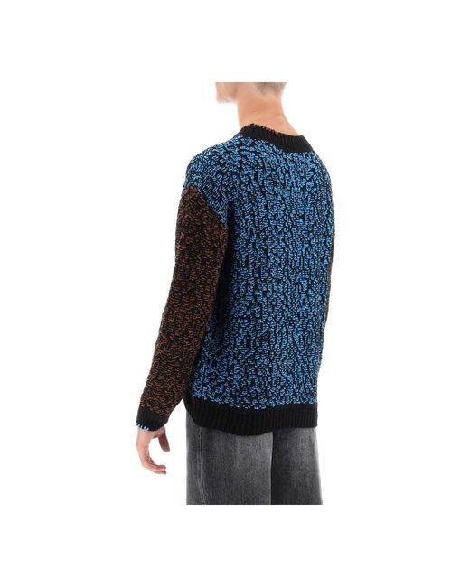 ANDERSSON BELL Blue Round-Neck Knitwear for men