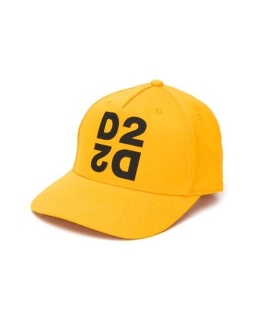 Gorra de color liso con logo estampado DSquared² de color Yellow