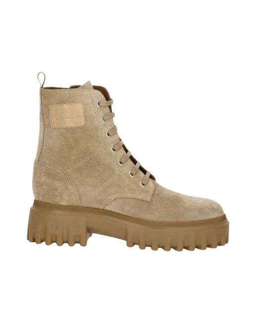 Hogan Natural Lace-Up Boots