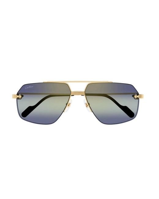 Cartier Gray Square Frame Sunglasses for men