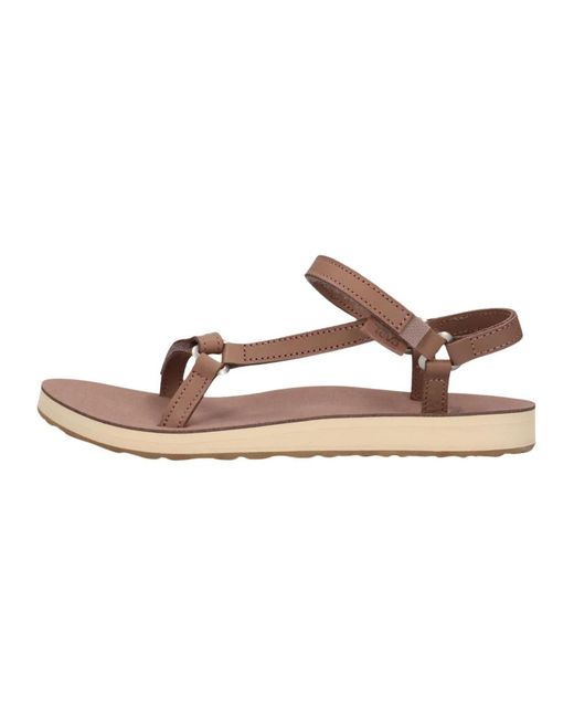 Teva Brown Original Universal Slim Leder Sandale