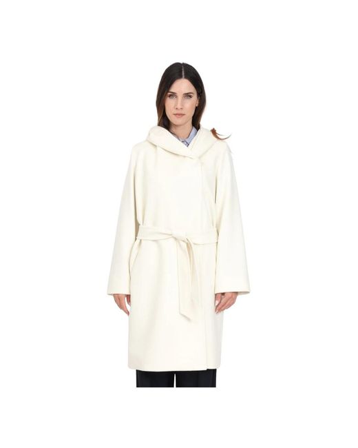 Belted Coats Max Mara de color White