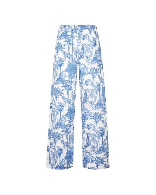 Mc2 Saint Barth Blue Wide Trousers