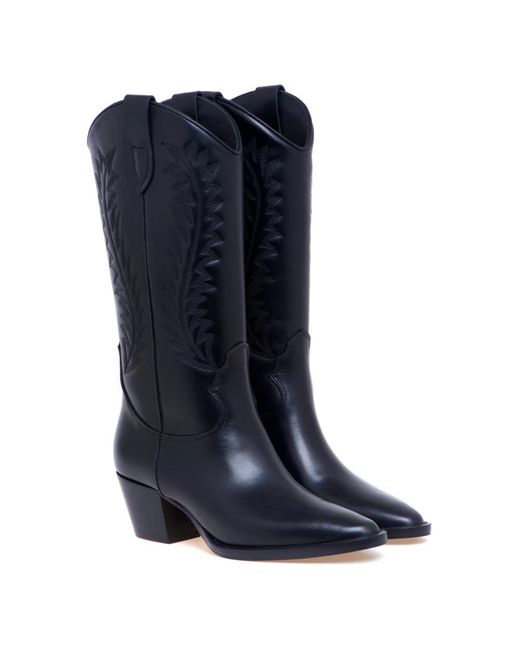 Anna F. Blue Cowboy & Biker Boots