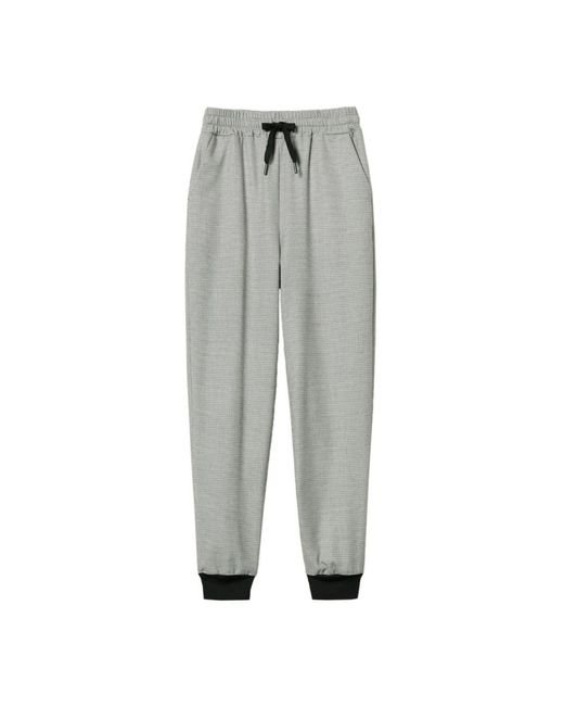 Twinset Gray Elegante Houndstooth Hose