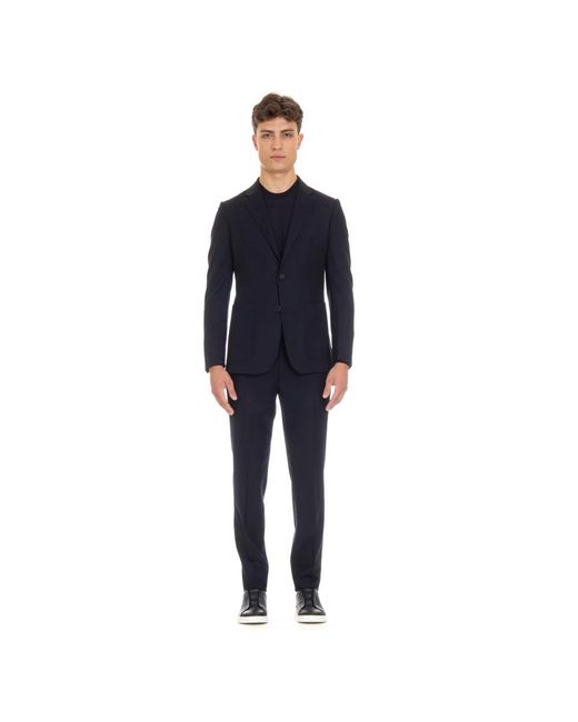 Zegna Blue Single Breasted Suits for men