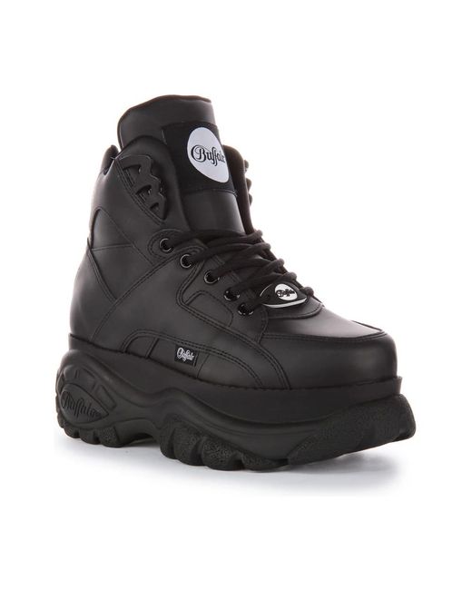 Buffalo Black Lace-Up Boots