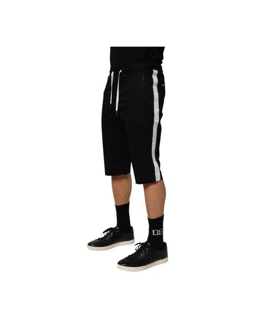Dolce & Gabbana Black Long Shorts for men