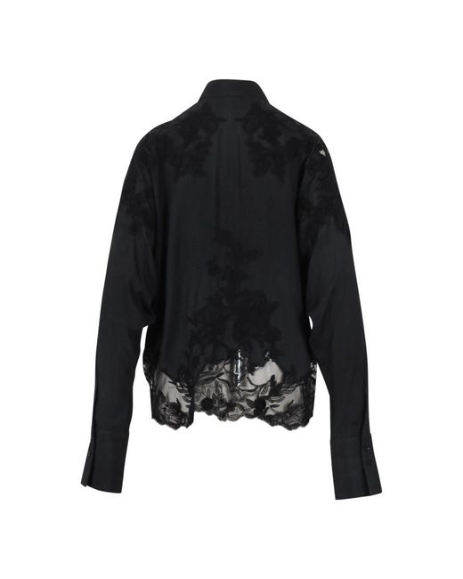 Ermanno Scervino Bloemen Geborduurde Viscose Blouse in het Black