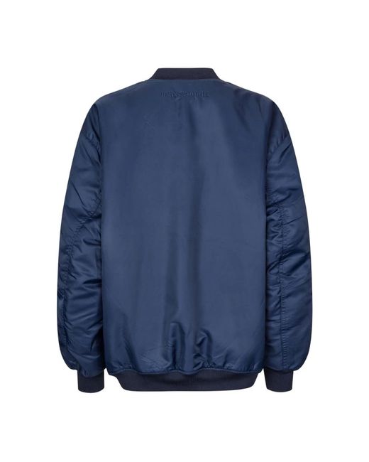 Lolly's Laundry Jassen ,Blauw ,Polyester Donkerblauwe Oversized Bomberjack in het Blue