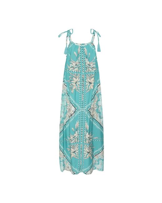 Cream Maxi Jurken in het Blue