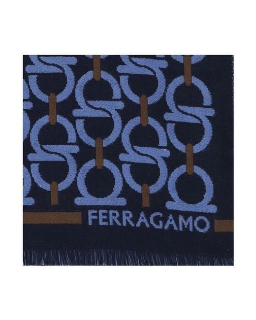 Ferragamo Blue Winter Scarves for men