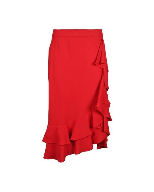 L'Autre Chose Red Midi Skirts