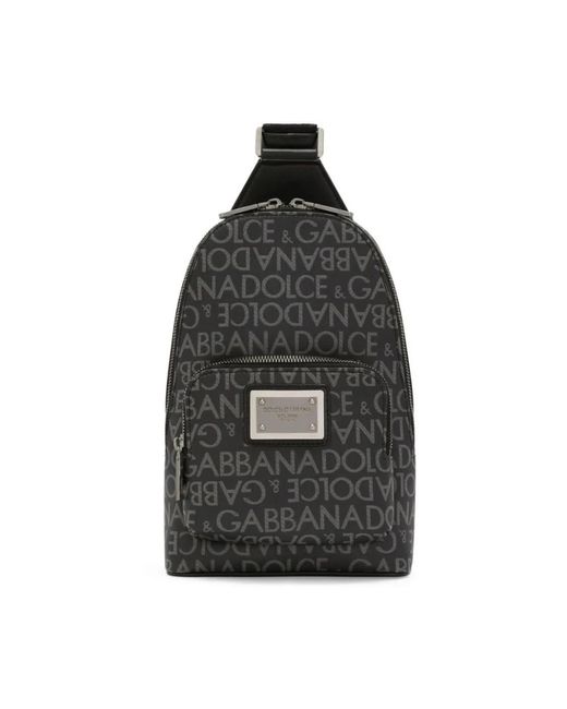 Borsello con piastra del logo di Dolce & Gabbana in Black da Uomo