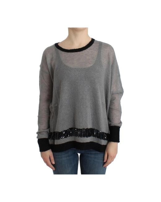 CoSTUME NATIONAL Gray Round-Neck Knitwear