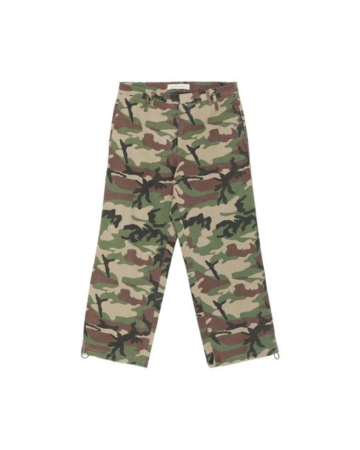 Stay Human On Earth Green Straight Trousers for men