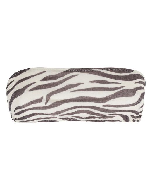 Mc2 Saint Barth Badmode ,Veelkleurig ,Zebra Bandeau Bikini Top Lurex Bruin in het Multicolor