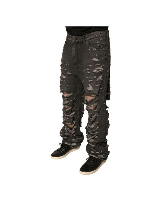 Dolce & Gabbana Black Straight Fit Jeans for men