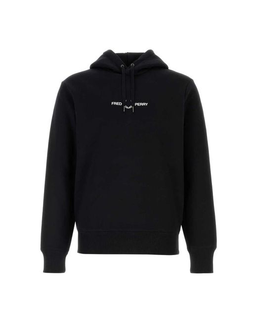 Fred Perry Schwarzer Polyester-Mix Sweatshirt in Black für Herren