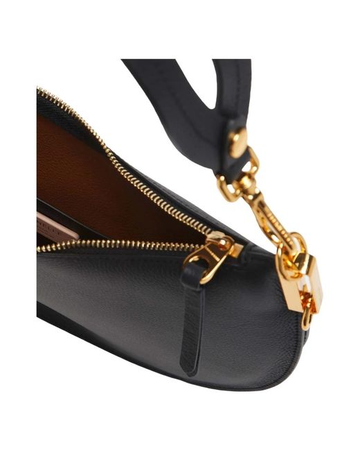 Coccinelle Black Leder schultertasche mit reißverschluss