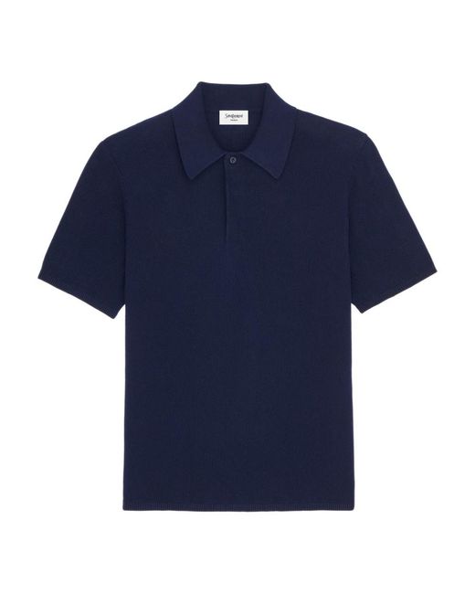 Saint Laurent Polo Van Katoen in het Blue voor heren