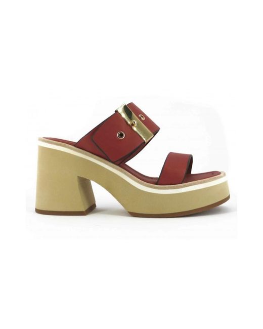 Elvio Zanon Brown Heeled Mules