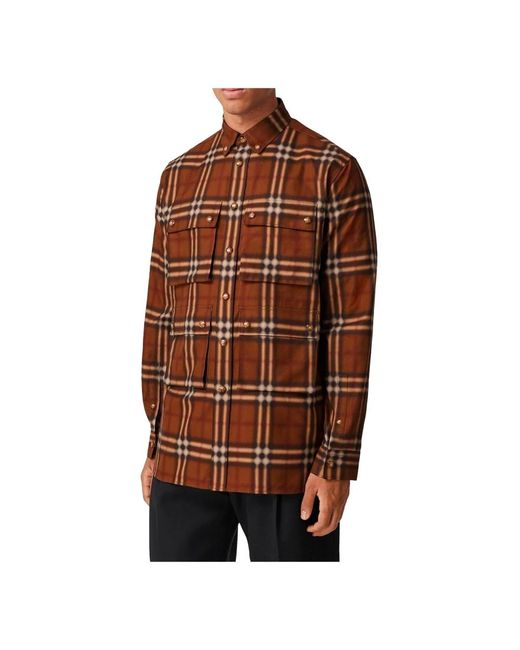 Burberry Klassisches Baumwollhemd für Herren in Brown für Herren