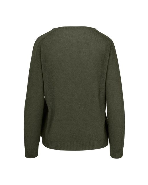 Bomboogie Naadloze Alpaca Blend V-Hals Trui in het Green