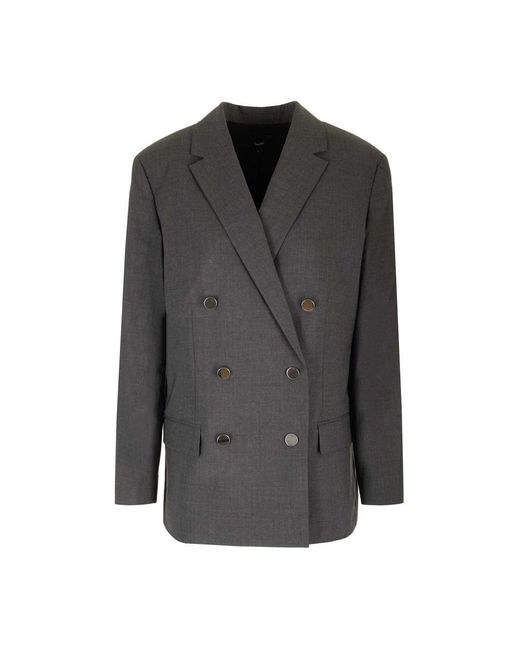 Theory Double-Breasted Blazer in het Black