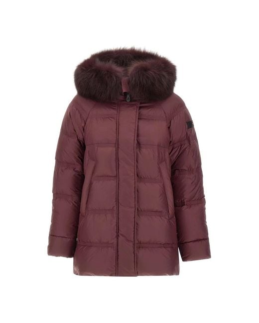 Peuterey Jassen ,Rood ,Polyester Takan Mqn 04 Bontjas in het Red