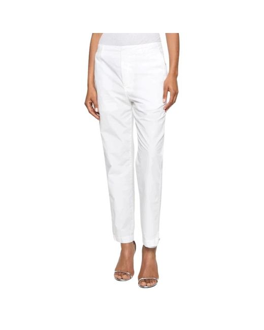 Dondup White Straight Trousers