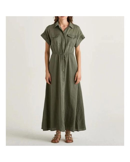 Mc2 Saint Barth Green Shirt Dresses