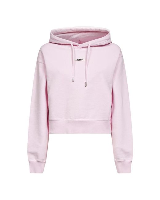 Jacquemus Hoodies & Sweatvesten ,Roze ,Katoen Gros Grain Hoodie in het Pink