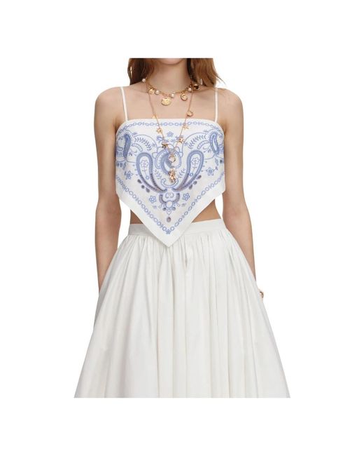 Self-Portrait Blue Sleeveless Tops