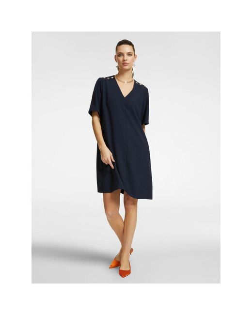 Elena Miro Blue Kleid Mit Knöpfen