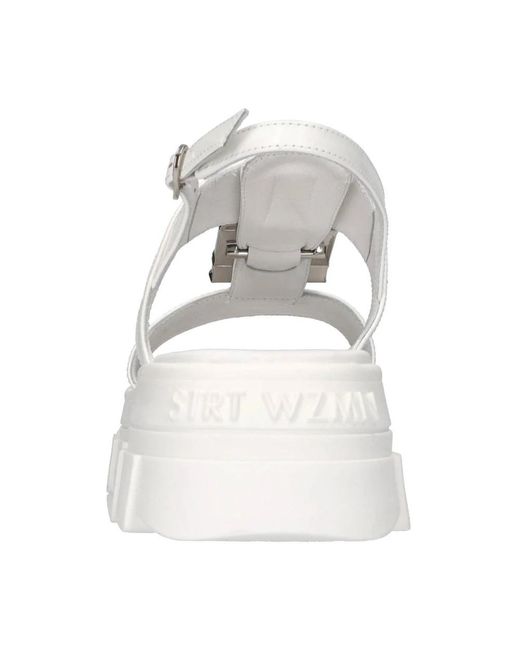 Stuart Weitzman White Flat Sandals